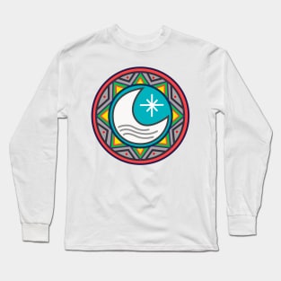 Sun and moon indigenous symbols Long Sleeve T-Shirt